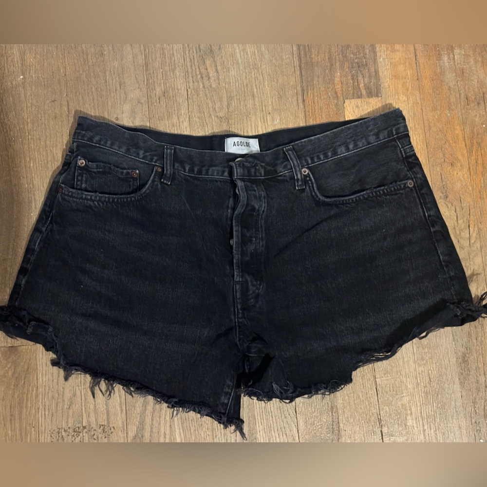 AGOLDE Black Denim Shorts